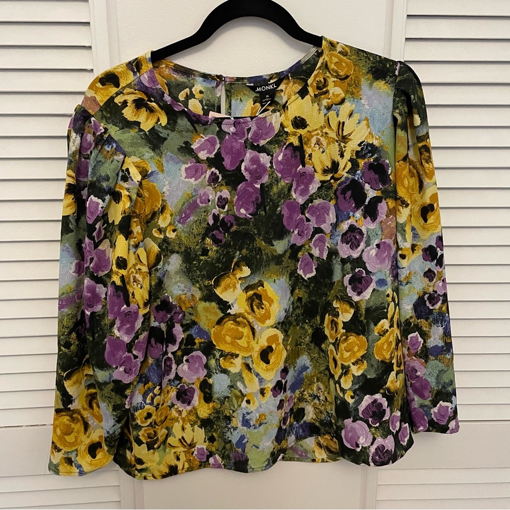 Monki floral print blouse New XL